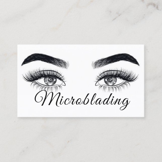 Modern mikroblading , Eyebrows, Permanent Makeup Visitkort (Framsida)