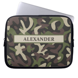 Modern militär kamouflage Grönt Brown Personalize Laptop Fodral