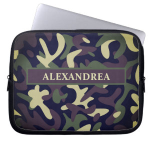 Modern militär kamouflage Grönt Camo Personalize Laptop Fodral