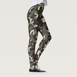 Modern militärkamouflage Grönt Brown Mönster Leggings