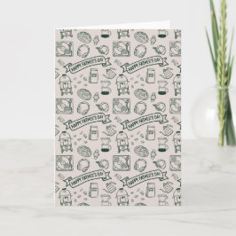 Modern Millennial Dad Doodle Pattern Father's Day Kort