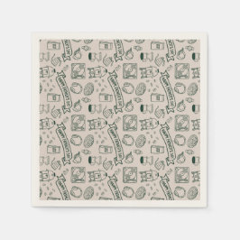 Modern Millennial Dad Doodle Pattern Father's Day Pappersservett