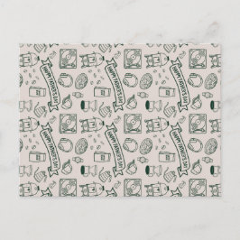 Modern Millennial Dad Doodle Pattern Father's Day Vykort