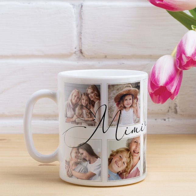 Modern Mimi-skript | Farbarn Fotokollage Kaffemugg (Skapare uppladdad)