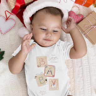 Modern min första God jul Baby-födelse T Shirt