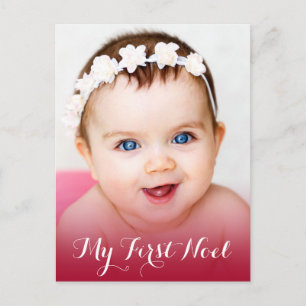 Modern min första jul, fotopatrött Baby Helg Vykort