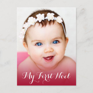 Modern min första jul, fotopatrött Baby Helg Vykort