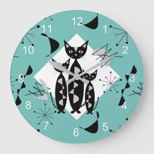 Modern mini-centerretro-katter av typen Cute Möns Stor Klocka