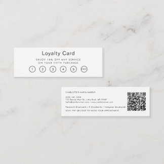 Modern Mini QR-kodsvarare Salon Loyalty-kort Lojalitetskort