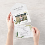 Modern, minimal 1-fotojulskript elegant Al<br><div class="desc">Fred på jorden målade blommigten med ett enda fotokort. Hand målade blommigtar med synlig färg struktur ge i detta helgdag-kort känns lyxigt. I klassade gröntar,   och  gult.</div>
