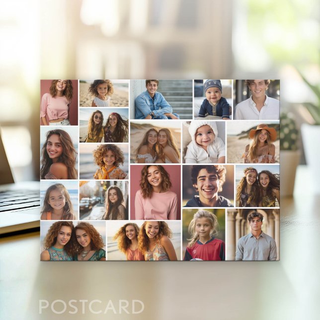 Modern Minimal - 20 Fotokollage Vykort (Photo Postcard - Customize with your favorite photos)