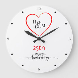 Modern minimal 25:e Bröllop-årsdag - Gift-idéer Stor Klocka