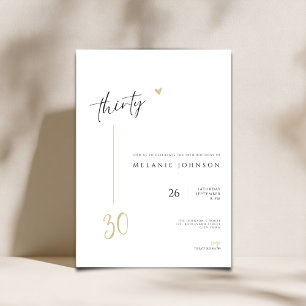 Modern Minimal 30-års Födelsedagsinbjudan Inbjudningar