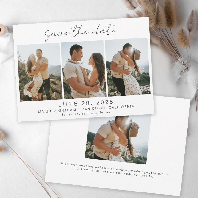 Modern Minimal 4 Foto Spara datum Datumet (Skapare uppladdad)