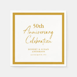 Modern Minimal 50-års bröllopsdag Pappersservett