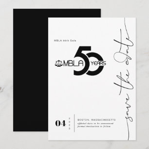 Modern minimal 50:e galan Spara datum Datumet