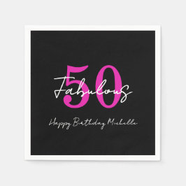 Modern Minimal 50 Fabulous 50th Birthday Party Pappersservett