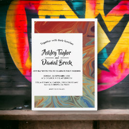 Modern Minimal Abstrakt Art Typography Bröllop Inbjudningar