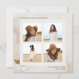 Modern minimal abstrakt fotocollage student inbjudningar