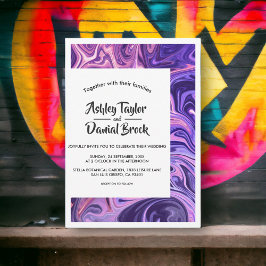 Modern minimal Abstrakt Galaxy Art Elegant bröllop Inbjudningar