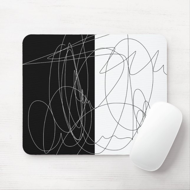 Modern, minimal abstrakt, klotteckning musmatta (Med mus)