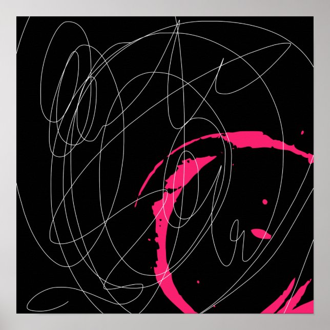 Modern, minimal abstrakt, klotteckning poster (Framsidan)