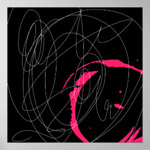 Modern, minimal abstrakt, skribentlinjekonst poster