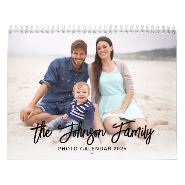 Modern Minimal Anpassad Familj Bilder Foto Kalender (Omslag)