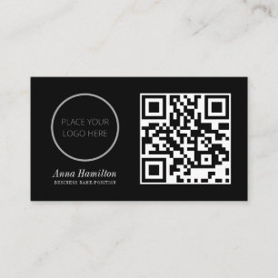 Modern Minimal Anpassningsbar Company Logotyp QR C Visitkort