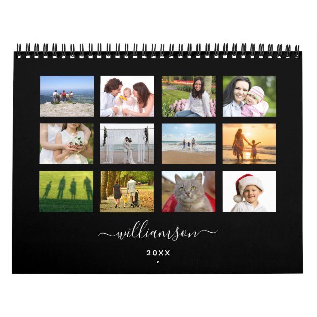 Modern minimal Anpassningsbar-DIY-foto Kalender (Omslag)
