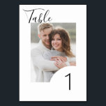 Modern minimal Anpassningsbar Photo Bröllop Bordsnummer<br><div class="desc">Beskrivning: Gör ett personligt påstående på din bröllopsmottagning med den här Anpassningsbarna, den minimalistiska Förlovningen Photo Bröllop Modern Bordsnummers. Genom att visa dina bilder på förlovningen på varje bord lägger de här bordsnumren till en unik och sentimental beröring i din bröllop-dekor. Att anpassa varje bordsnummer är en brygga med den...</div>