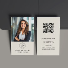 Modern Minimal Anpassningsbar Photo Logotyp QR-Aff