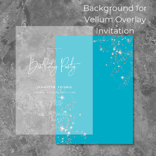 Modern Minimal Aqua Diamonds Birthday-bakgrund Inbjudningar
