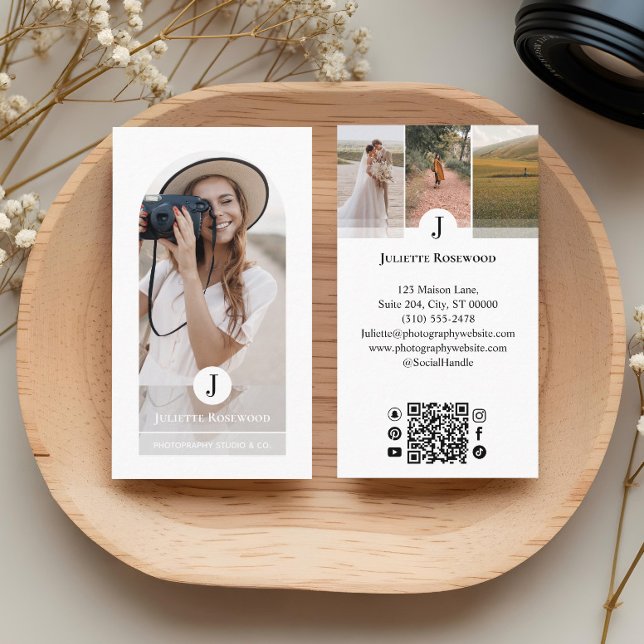 Modern Minimal Arch Photo Photography Professional Visitkort (Modern Minimal Arch Photo Photography Professional Business Card)