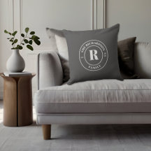 Modern Minimal Ash Grått Family Monogram Frimärke