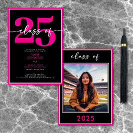 Modern minimal avisering om Rosa Studenten Inbjudningar