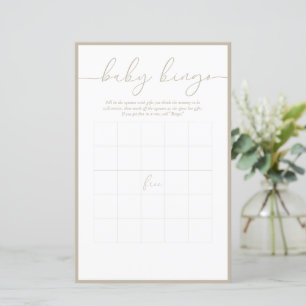 Modern minimal Baby Bingo-spelkort