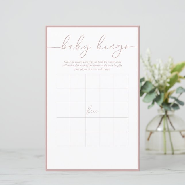 Modern minimal | Baby Bingo-spelkort (Stående Fram)