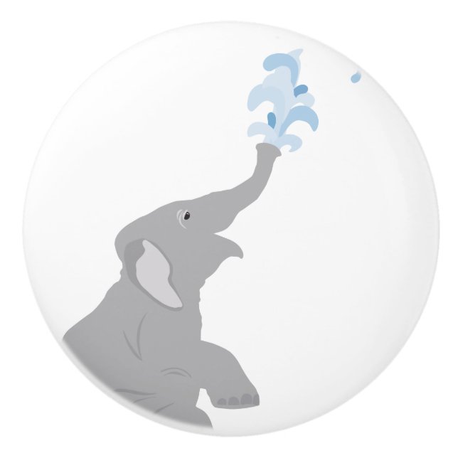 Modern Minimal Baby Elephant Ceramic pull Knob Knopp (Framsidan)