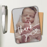 Modern Minimal Baby Photo Tack Heart Magnet<br><div class="desc">Modern Minimal Baby Photo Tack Heart Magnet</div>