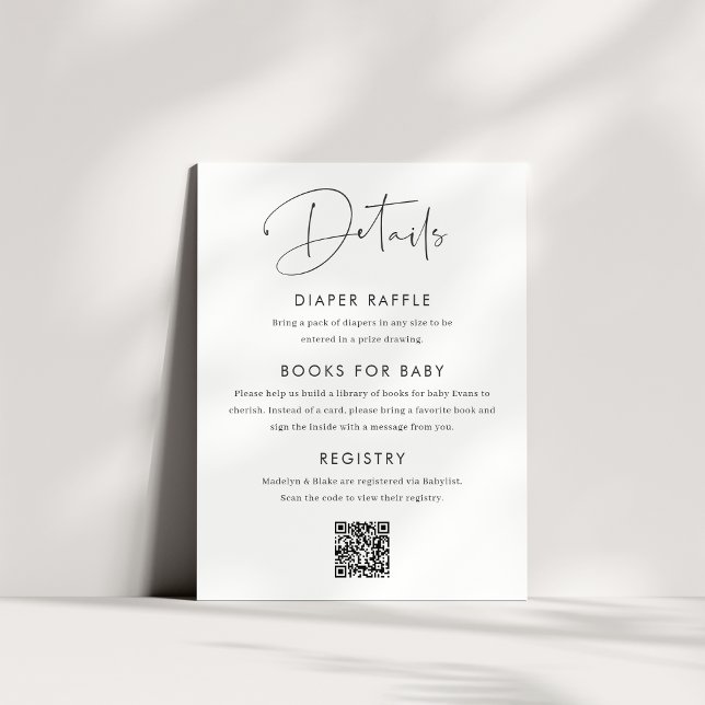 Modern minimal babypresentationskort för skript inbjudningar (Skapare uppladdad)