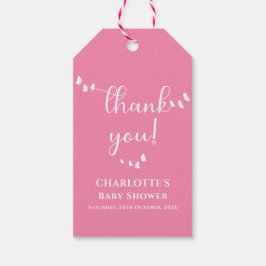 Modern minimal babystövel för fjäril-kalligrafi presentetikett