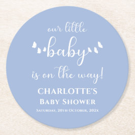 Modern minimal babystövel för fjäril-kalligrafi underlägg papper rund