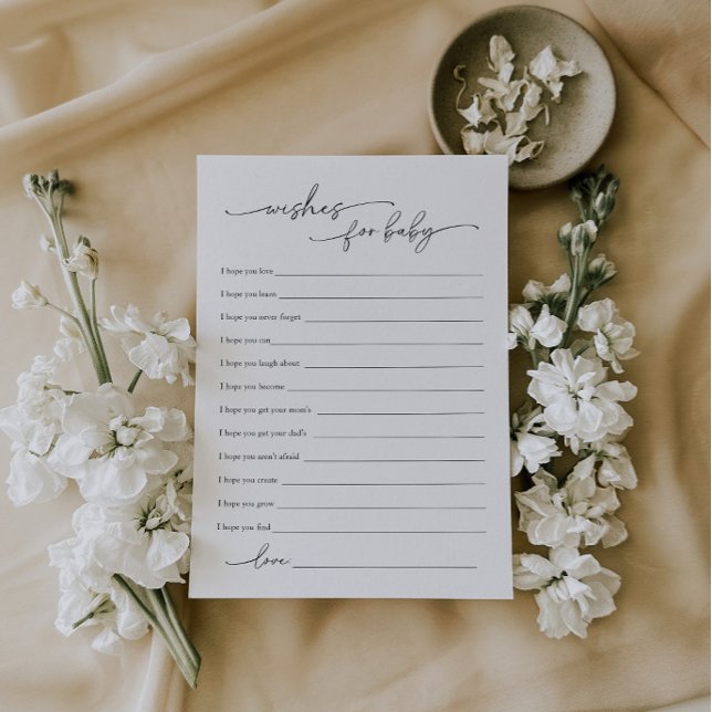 Modern minimal babystövel Önskemål för Baby-kort Inbjudningar (Skapare uppladdad)