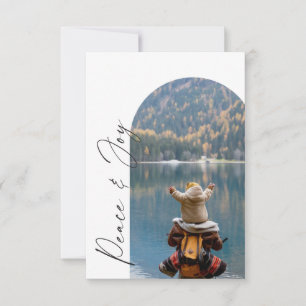 Modern Minimal Båge Jul Fotografier Kort