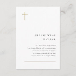 Modern minimal baptism-hyttkort för Guld Kor Tilläggskort