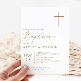 Modern minimal baptism inbjudningar
