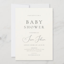 Modern minimal bedövning - Aesthetic Baby Shower Inbjudningar