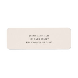 Modern Minimal Beige Bröllopsreturadress Returadress Etikett