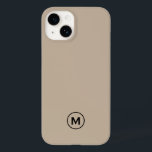Modern Minimal Beige Monogram<br><div class="desc">Modern Minimalistisk Beige Black Monogram Emblem Phone Case. Enkelt svart och beige monogram emblem med en inledande monogrammatisk typgrafi på en enkel,  fast beige bakgrund.</div>